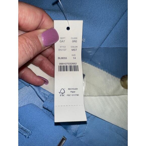 J Crew Essential Pant NWT Relaxed Leg Mist Blue Office Career Casual Preppy 14 - Picture 2 of 12